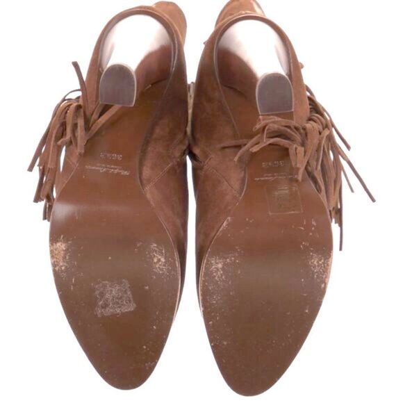 Ralph Lauren Fall 2015 Runway Collection Morel Suede Embroidered Fringe Boot - Picture 12 of 17